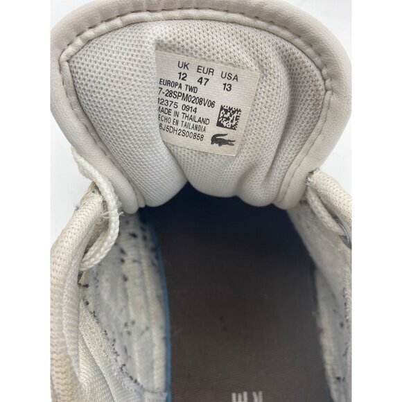 LACOSTE Europa Twd Leather Lace Sneakers Mens Sz 13‎ White Green Luxury Preppy - Picture 6 of 6